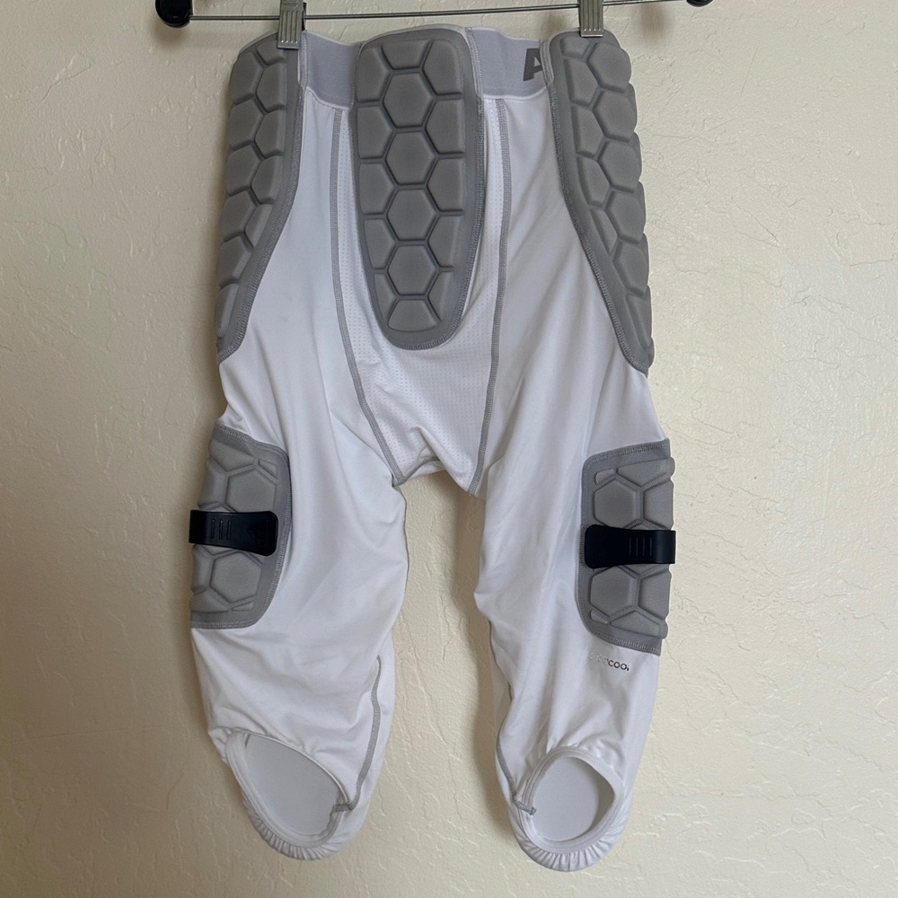 Adidas Men's White and Gray Padded Compression Pants - Picture 4 of 4